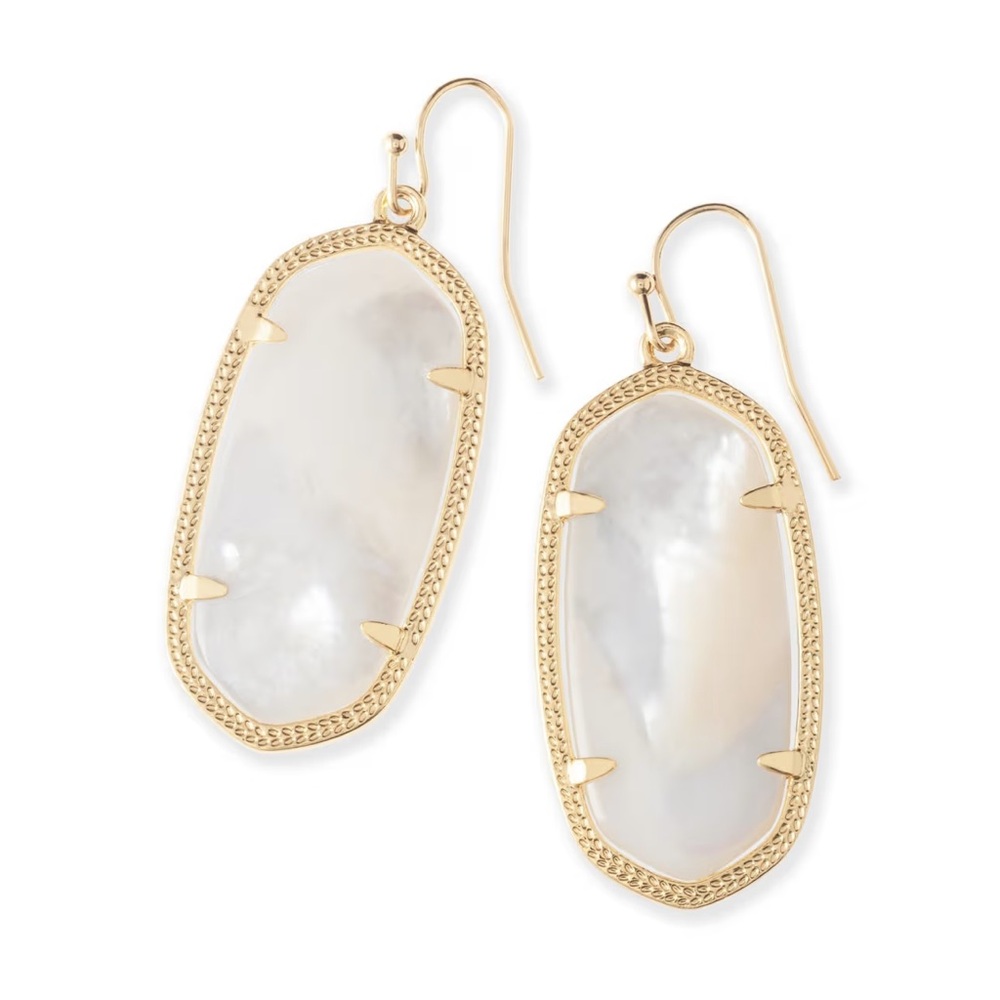 Kendra Scott Elle gold mother of pearl drop earrings
